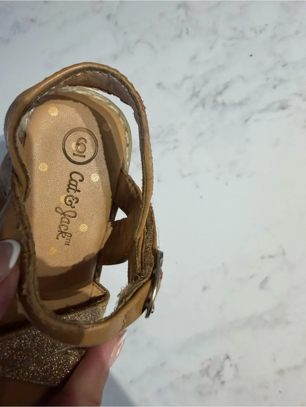 Cat & Jack Toddler Glitter Cross-Strap Sandals - Gold